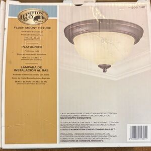 Hampton Bay Oil-Rubbed Bronze Flush Mount Ceiling Light - Frosted Swirl Glass
